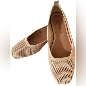 Lucky Brand Daneric beige washable knit ballet flats slip on shoes breathable 8M